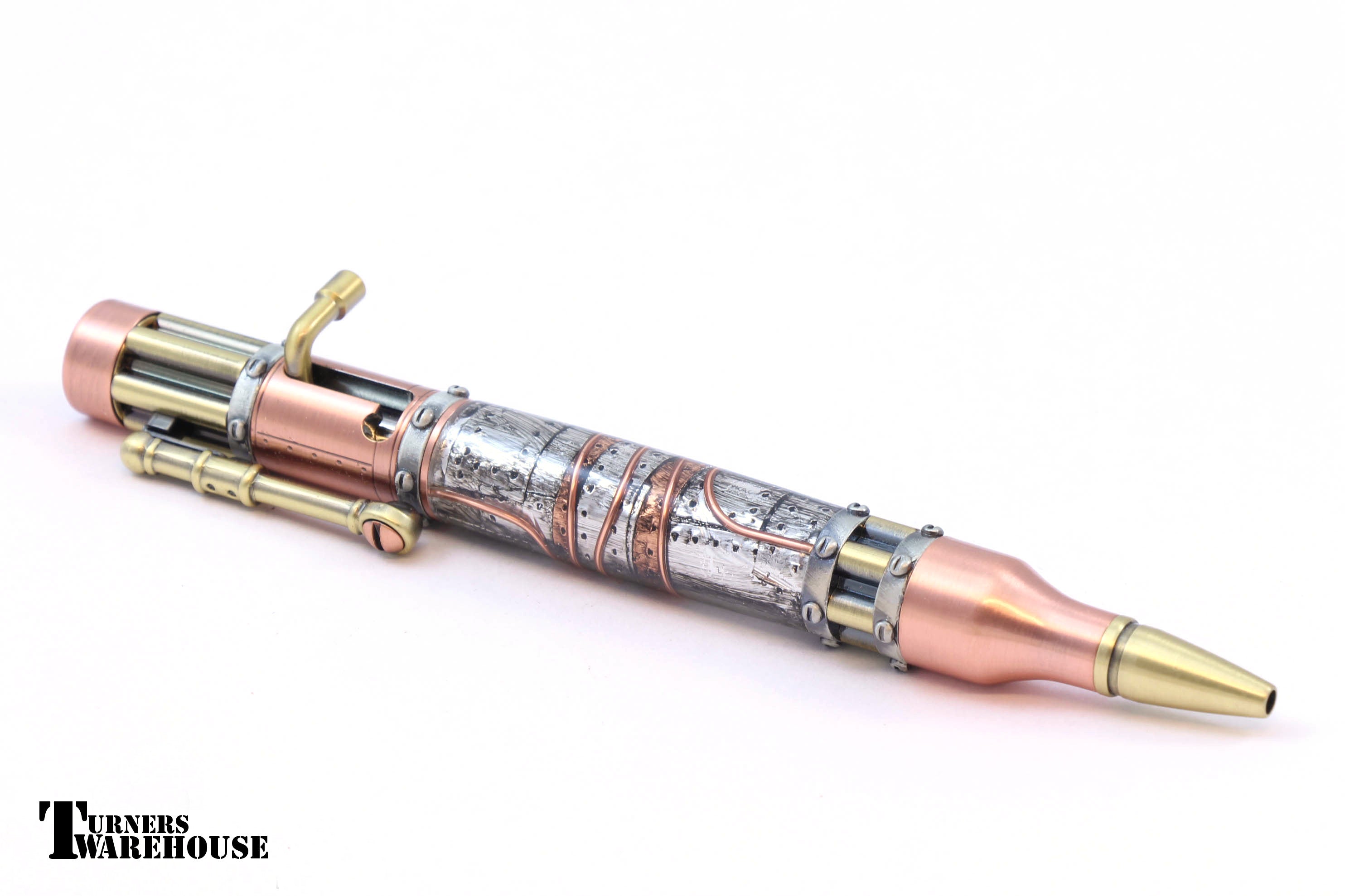 Steampunk Bolt Action Pen Kit - Antique Brass & Copper | Axminster Tools Steampunk Bolt Action Pen Kit - Antique Brass & Copper | Axminster Tools