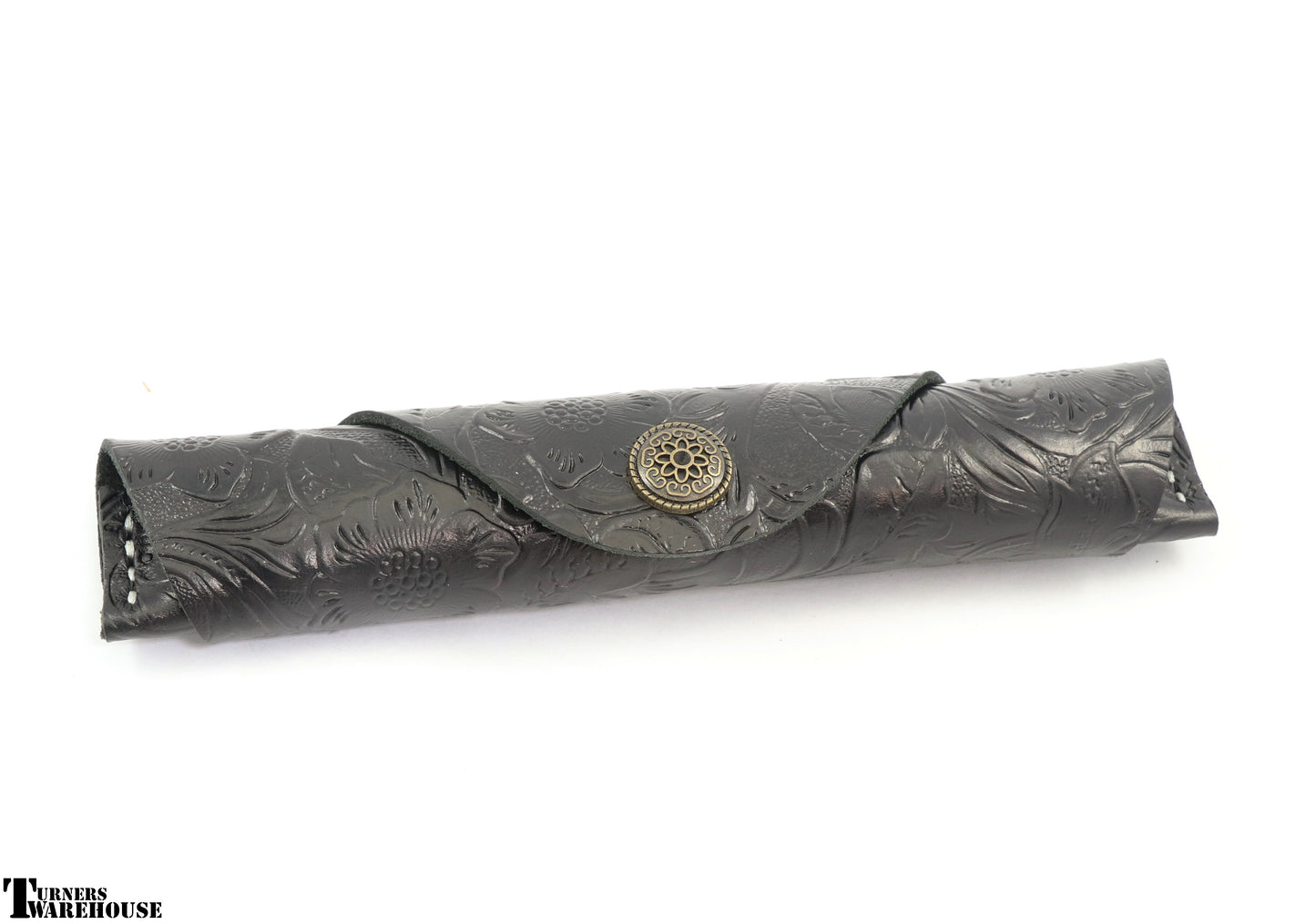 Floral Pen Case - Leather