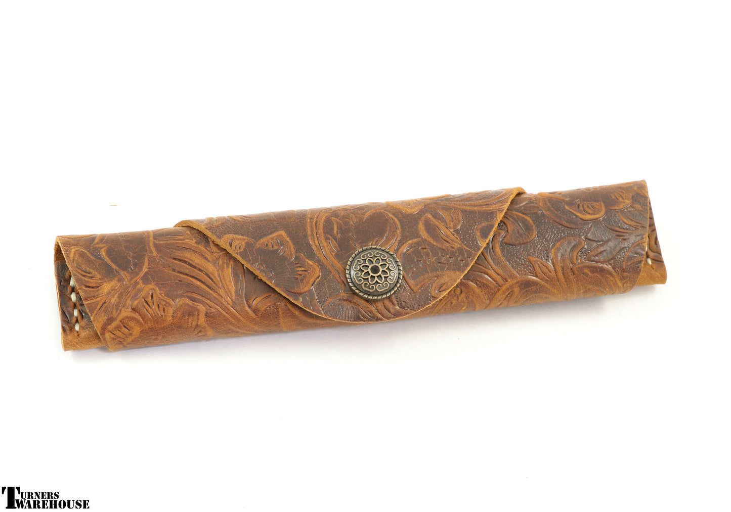 Floral Pen Case - Leather
