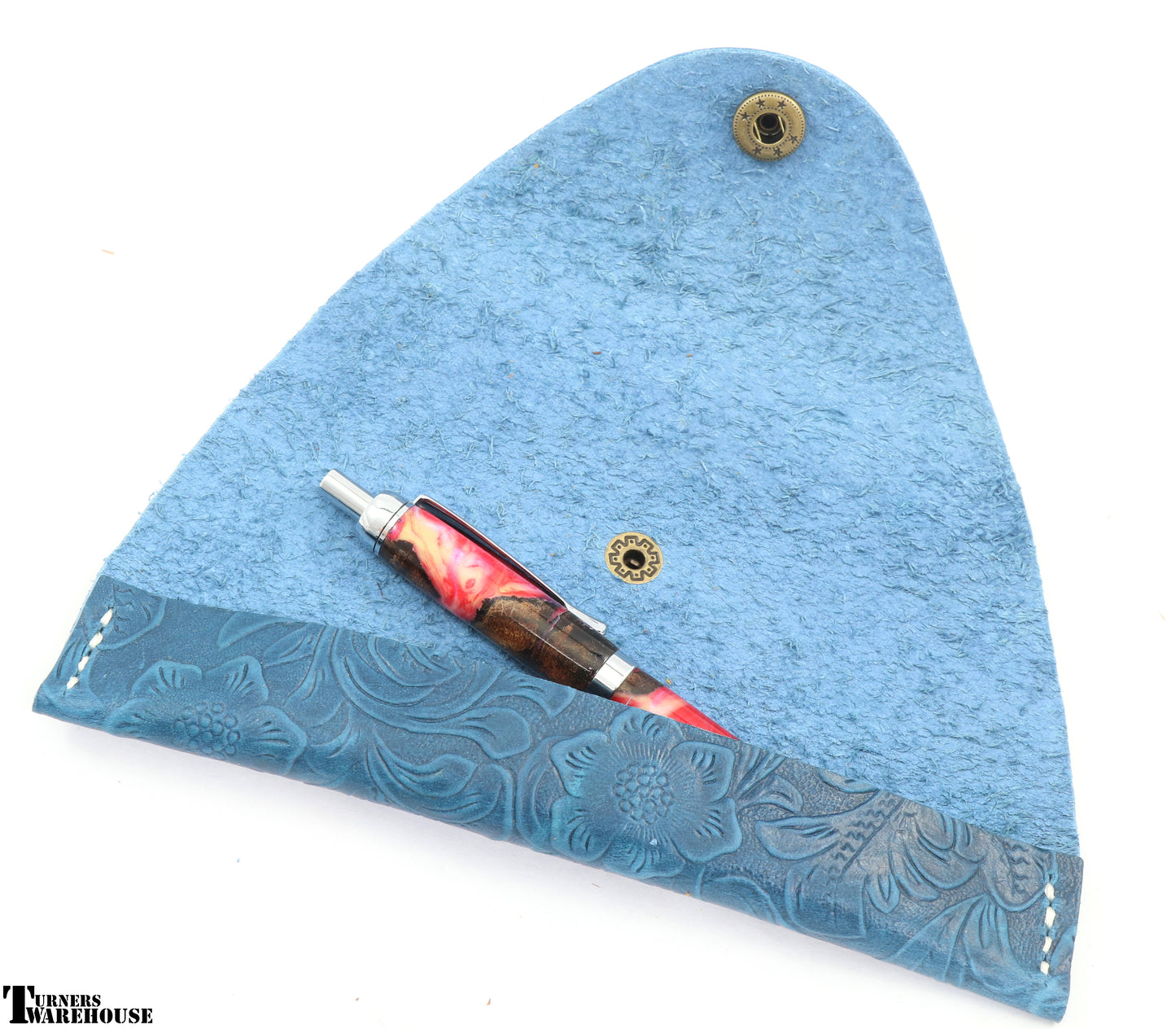 Floral Pen Case - Leather