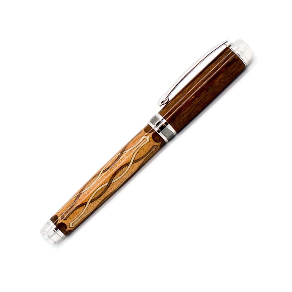 Mistral Rollerball Fountain Beaufort Ink Rhodium with Black Titanium