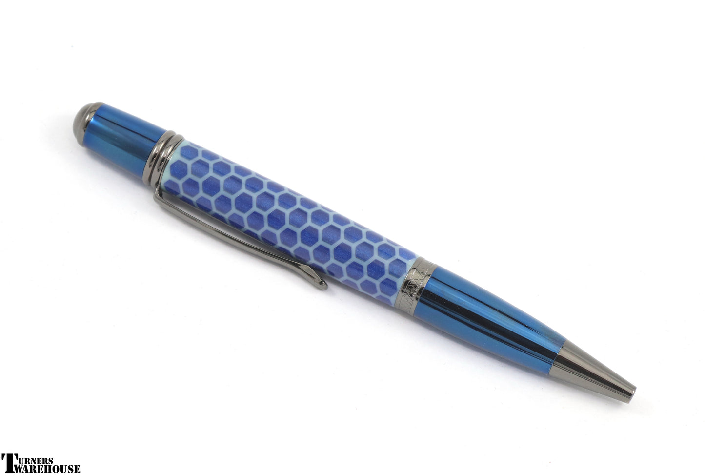 Monarch Pen Kit Blue Galaxy with Black Titanium
