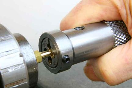 Niche Bespoke Die holder with Die on lathe