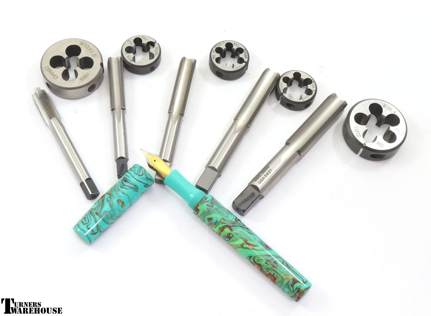 Tapco Taps and Dies Group Shot with kitless pen