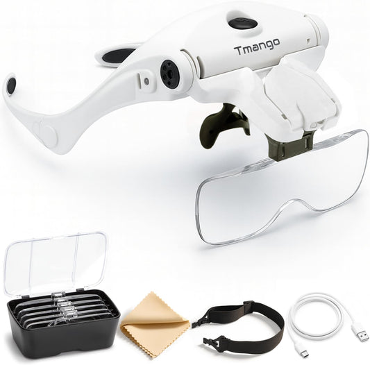 Head Mount Magnifier with Lights - Headset Glasses
