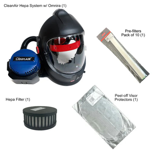 CleanAir HEPA PAPR Respirator Bundle - Omnira Headpiece