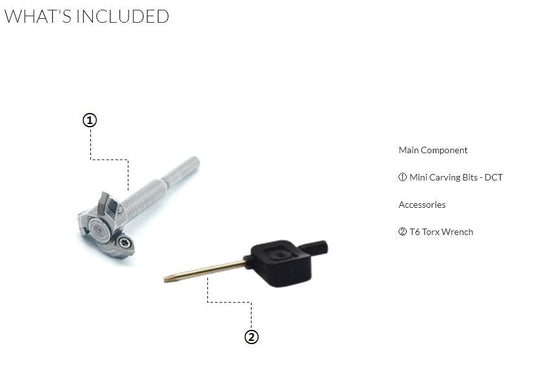 Manpa Mini Carving Bit - Square Head 1/8" Shank