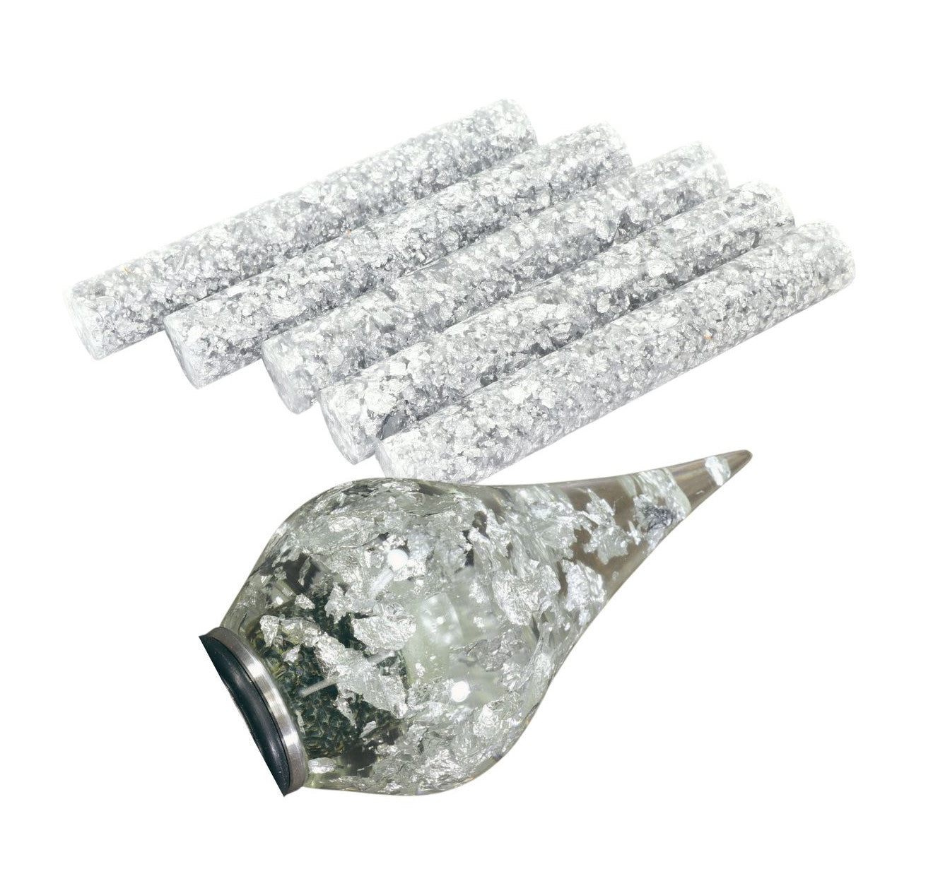 Top Choice Pen Blanks Silver Flake in Clear