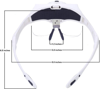 Head Mount Magnifier with Lights - Headset Glasses