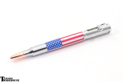 Bolt Action Pen Kit PSI Chrome USA Flag