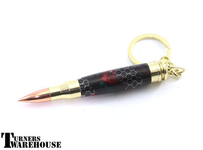 Bullet Key Chain Kit Gold with honeycomb body