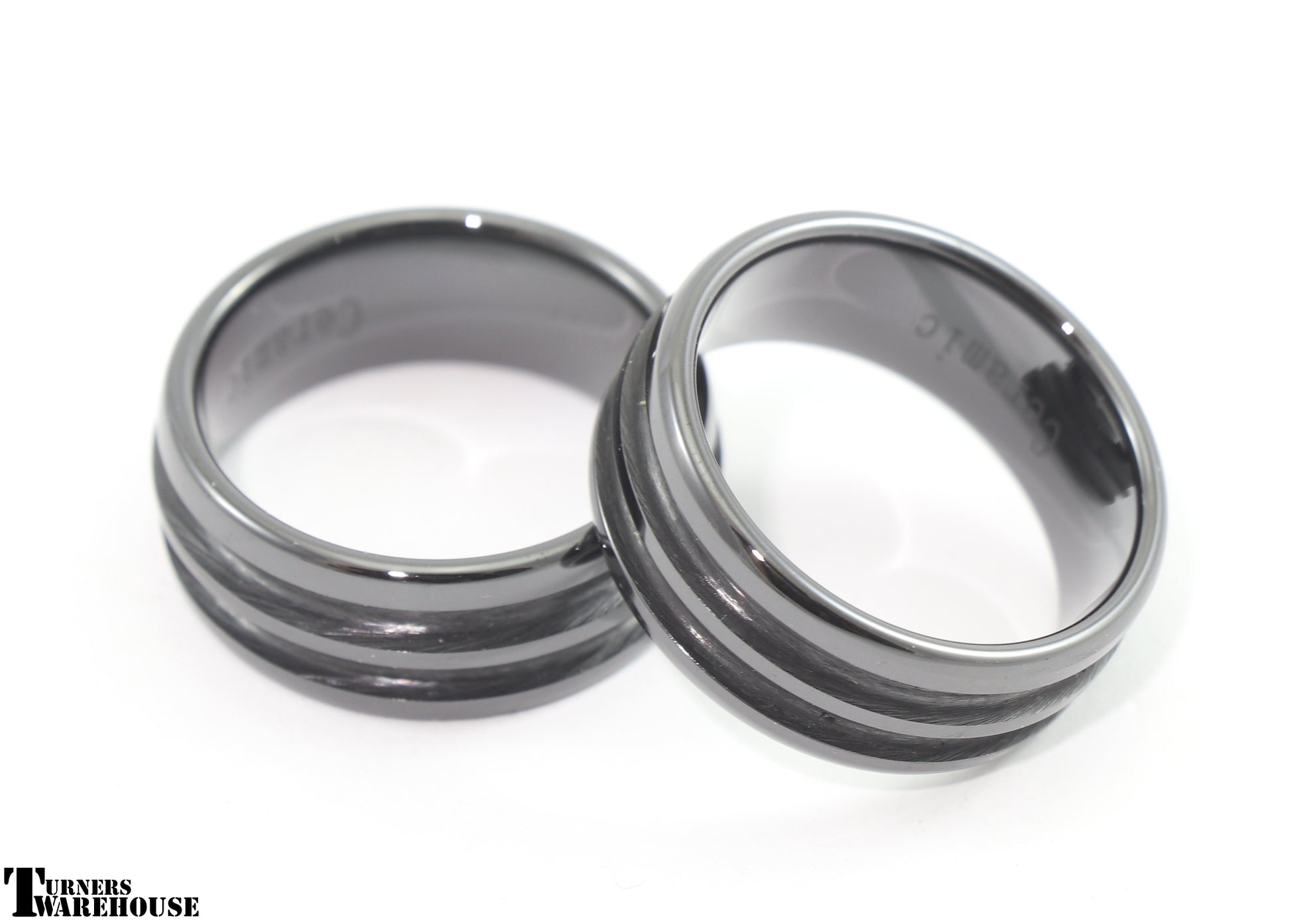 Ceramic Double Inlay Ring Core Black