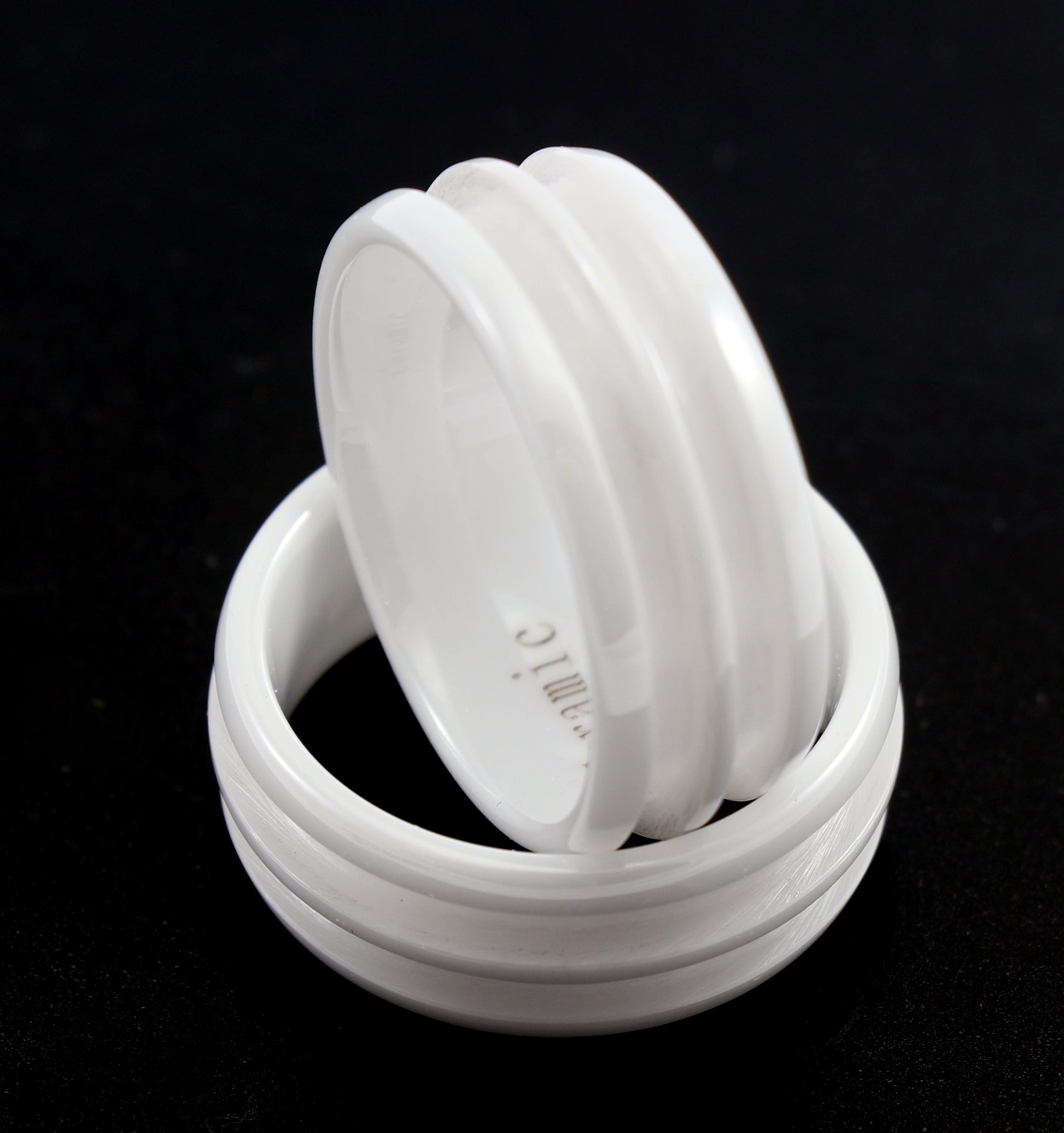 Ceramic Double Inlay Ring Core White