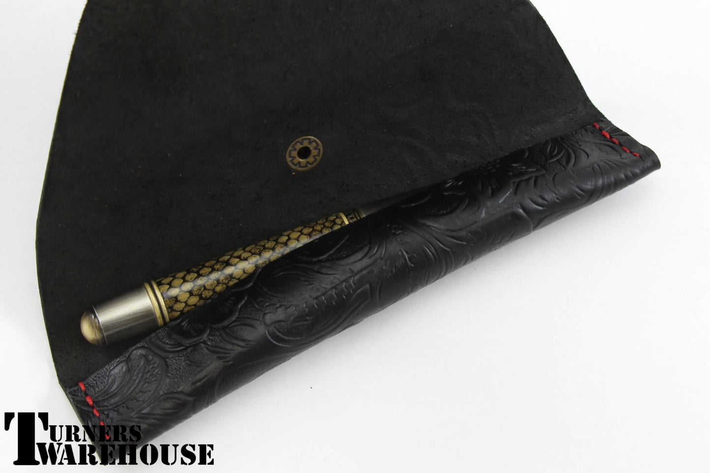 Floral Pen Case -  Leather