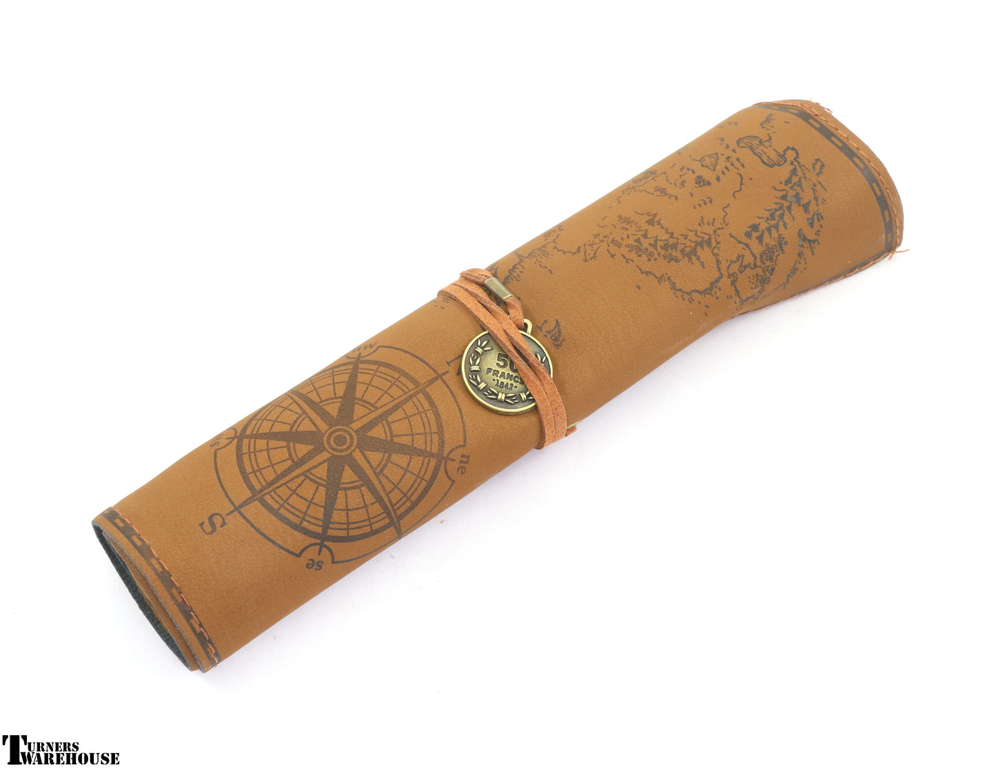 Pirate Themed 3 Pen Leatherette Rolled Case