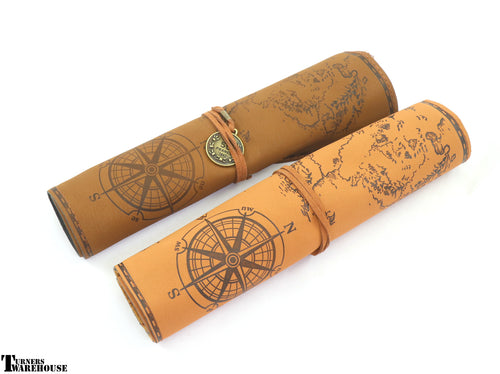 Pirate Themed 3 Pen Leatherette Rolled Case