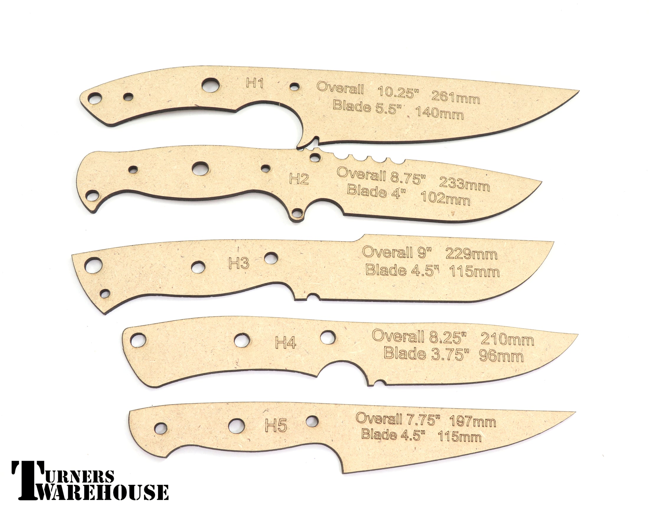 Knife Templates Turners Warehouse