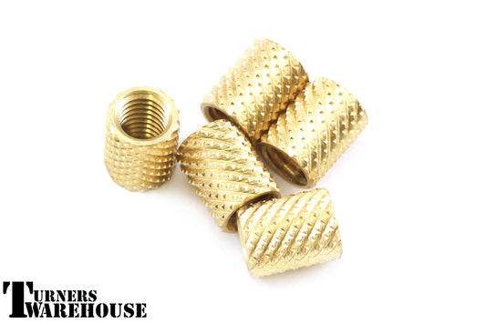 Knurled Brass Inserts for Project Kits  set of 5