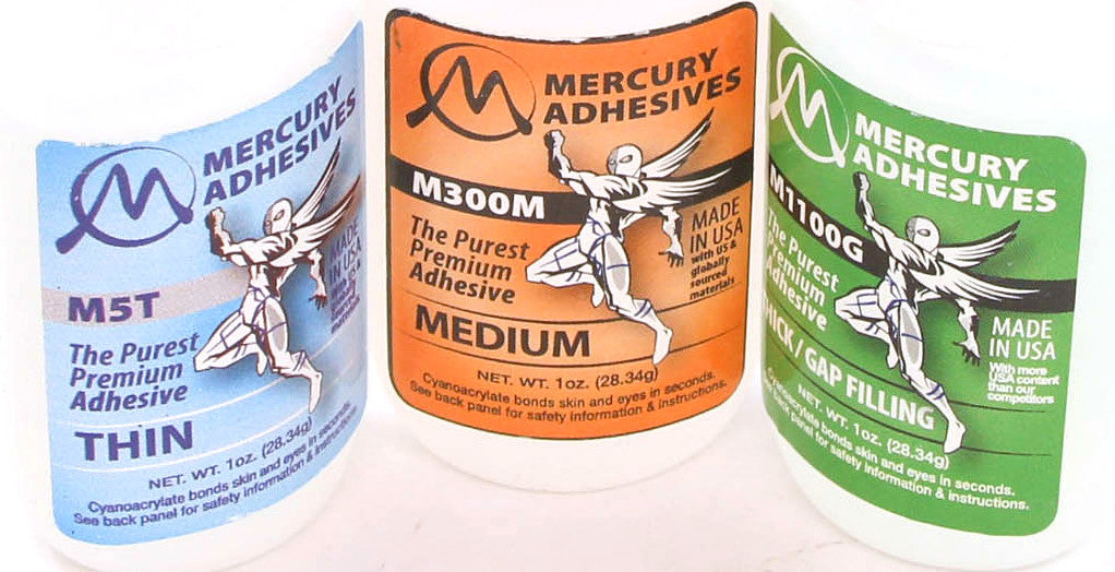 Mercury Adhesives Thin Medium and Thick CA Glue