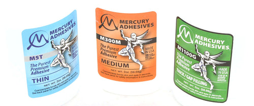 Mercury Adhesives - Thin, Medium, Thick Viscosity CA Glue