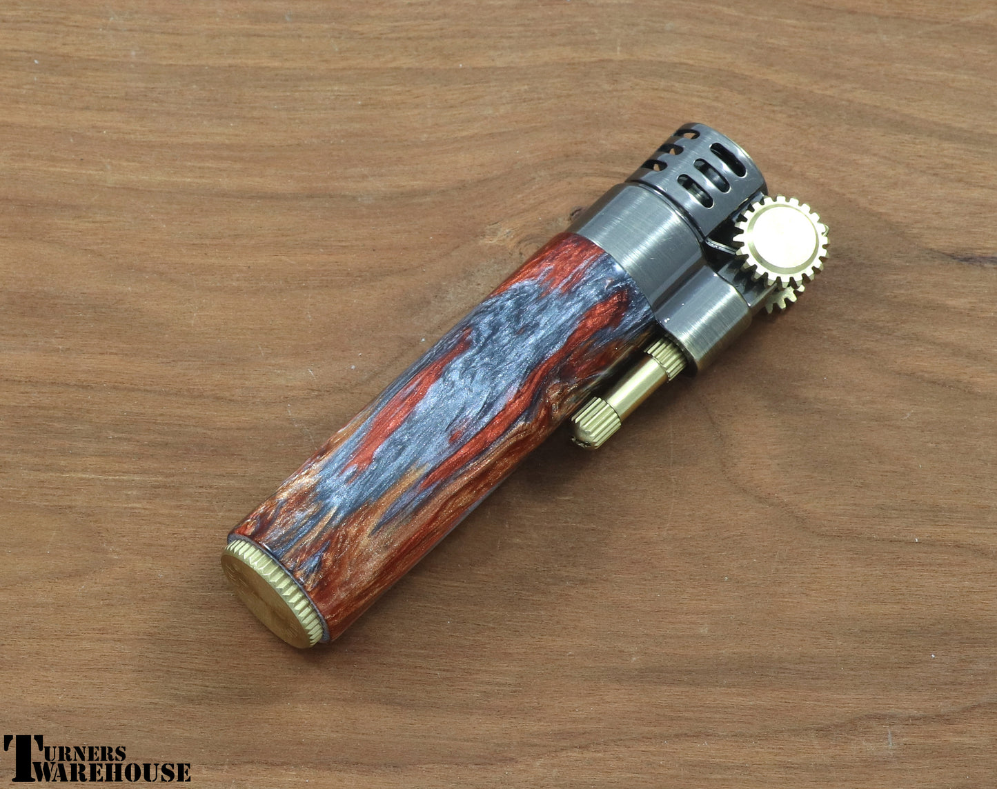 Steampunk Lighter with molten metals body