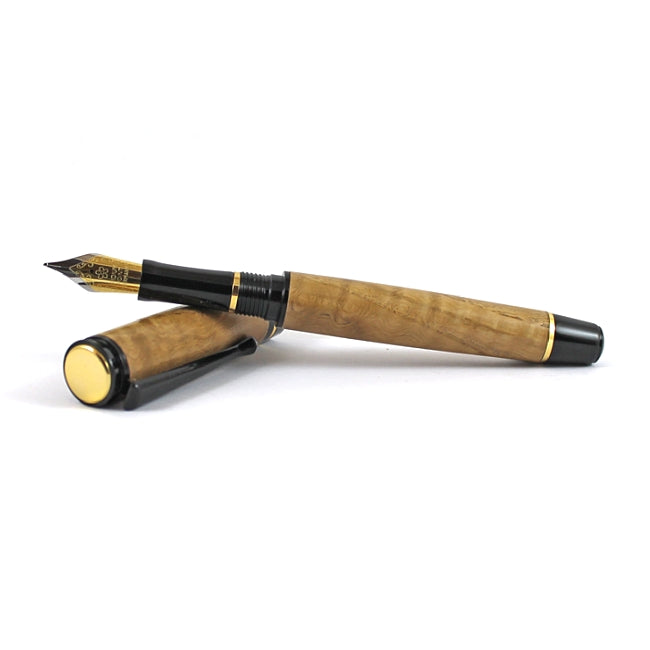 cyclone-fountain-pen-kit-with-black-chrome-fittings-and-upgrade-gold-accents